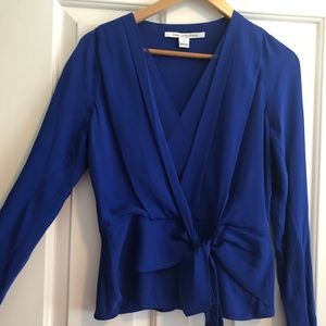 NWOT Diane Von Furstenberg royal blue blouse